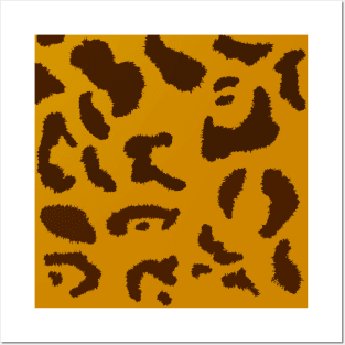 Brown and Orange Jaguar Print Posters and Art